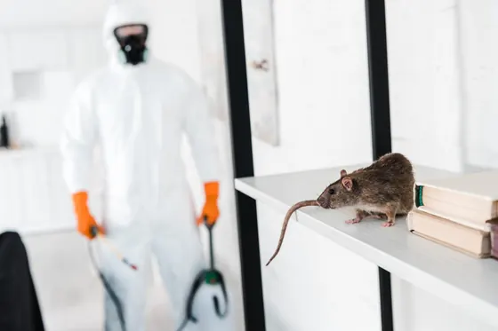 Rodent concern near an interior shelving area for Rodent Control